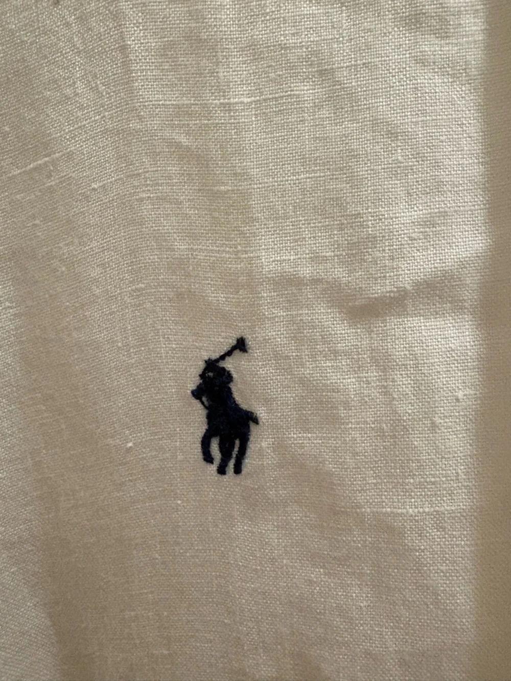 Polo Ralph Lauren Mens Large 100% Linen Short Sleeve Button Up Shirt White Beach - Picture 4 of 5